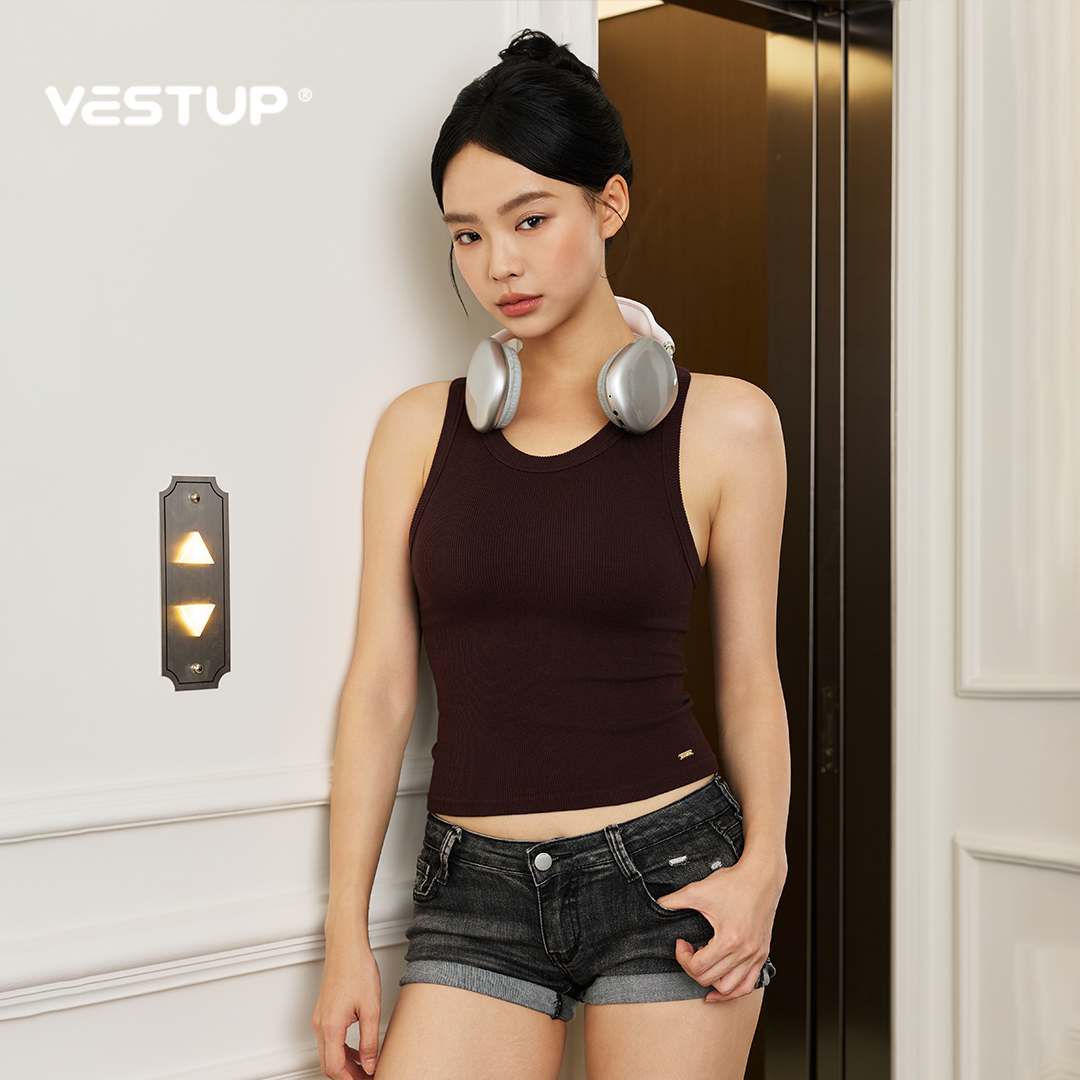 VEST UP [Vivi Mist Peach] Versatile Slimming Exercise Chest Mat Outdoor Hiking Yoga Fitness I-shaped T Tank Top