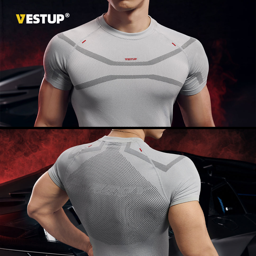 Vest Up Racing Style Summer American Fitness Shirt for Men - Showcasing Muscles, Tight-Fitting Clothing for Training and Sports, Short-Sleeved Top