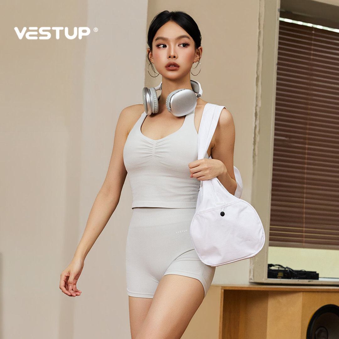VEST UP [Urban Halter Neck Hanging] Fashionable and Versatile Sports Yoga Tennis Fitness Tank Top Set
