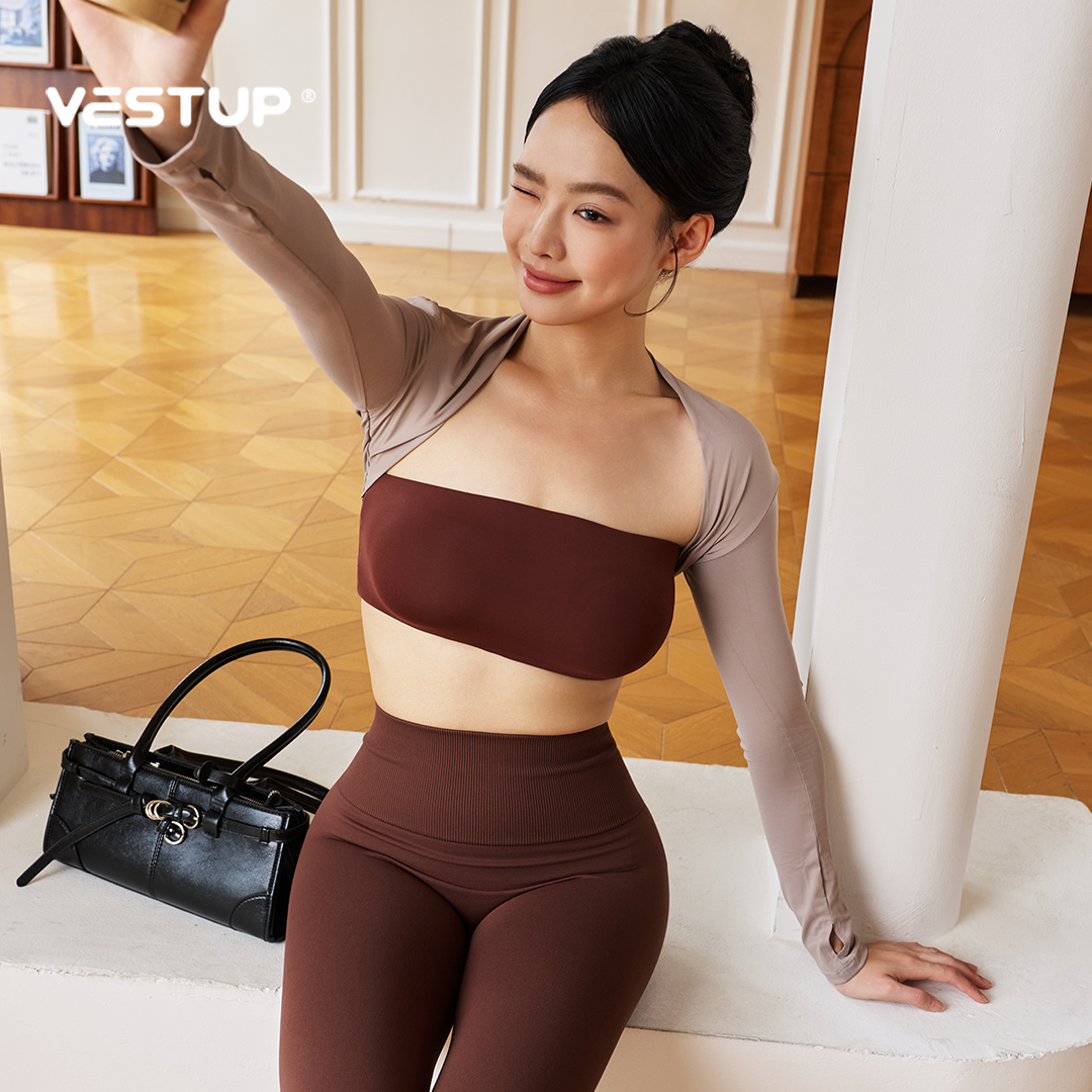VEST UP 【 GLAC Jelly 】 High waisted nude feeling, peach buttocks display, sports, fitness, casual wear, seven quarter yoga pants